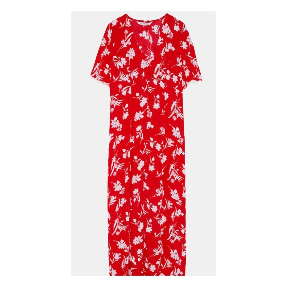 Zara Long Floral Print Dress